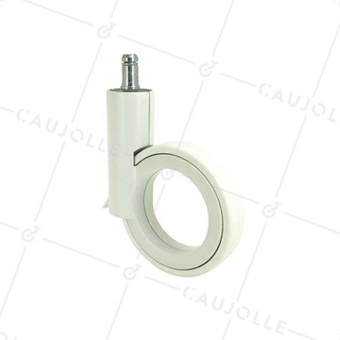RUEDA FUTURISTA BLANCA CON PLATINA LISA DE 11 MM DIÁMETRO DE 90 MM CAPACIDAD DE CARGA DE 35 KG - GRAVITY90TLW11 • Caujolle