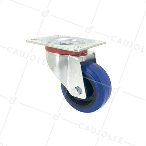 RUEDA GIRATORIA DE CAUCHO ELÁSTICO CON UN DIÁMETRO DE 80 MM CARGA 120 KG - S2NS80 • Caujolle