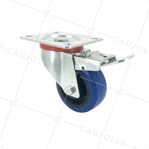 RUEDA GIRATORIA CON FRENO DE CAUCHO SUPERELÁSTICO Y UN DIÁMETRO DE 80 MM CARGA 120 KG - S2NS80AF • Caujolle