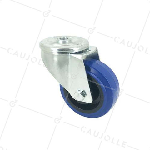 RUEDA CON ARO DE CAUCHO SUPERELÁSTICO Y UN DIÁMETRO DE 80 MM CARGA 120 KG - S06NS80 • Caujolle