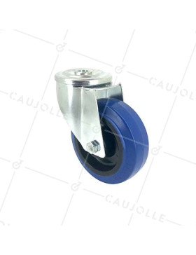 RUEDA CON ARO DE CAUCHO SUPERELÁSTICO Y UN DIÁMETRO DE 100 MM CARGA 100 KG - S06NS100 • Caujolle