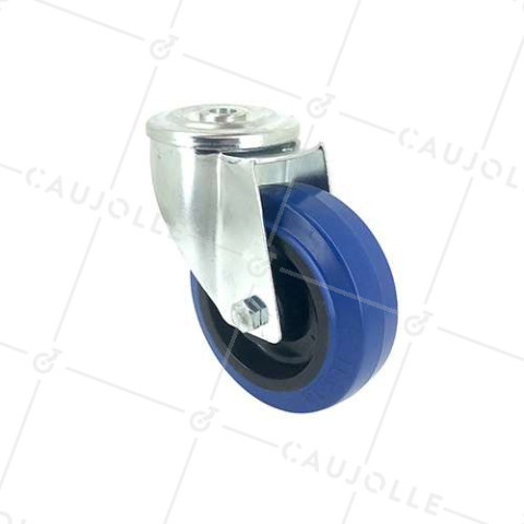 RUEDA CON ARO DE CAUCHO SUPERELÁSTICO Y UN DIÁMETRO DE 100 MM CARGA 100 KG - S06NS100 • Caujolle