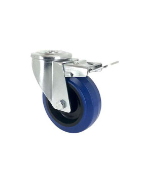 RUEDA CON ARO Y FRENO DE CAUCHO SUPERELÁSTICO Y UN DIÁMETRO DE 100 MM CARGA 120 KG - S06NS100AF