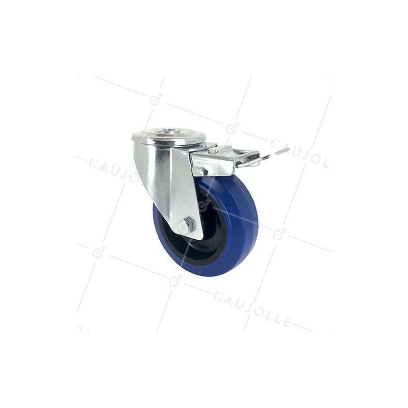 RUEDA CON ARO Y FRENO DE CAUCHO SUPERELÁSTICO Y UN DIÁMETRO DE 100 MM CARGA 120 KG - S06NS100AF