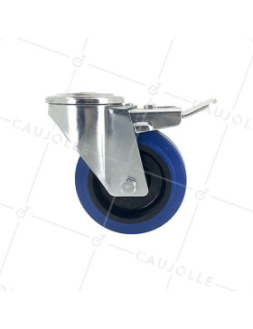 RUEDA CON ARO Y FRENO DE CAUCHO SUPERELÁSTICO Y UN DIÁMETRO DE 100 MM CARGA 120 KG - S06NS100AF