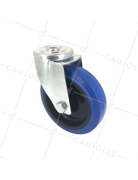 RUEDA CON ARO DE CAUCHO SUPERELÁSTICO Y UN DIÁMETRO DE 125 MM CARGA 130 KG - S06NS125 • Caujolle