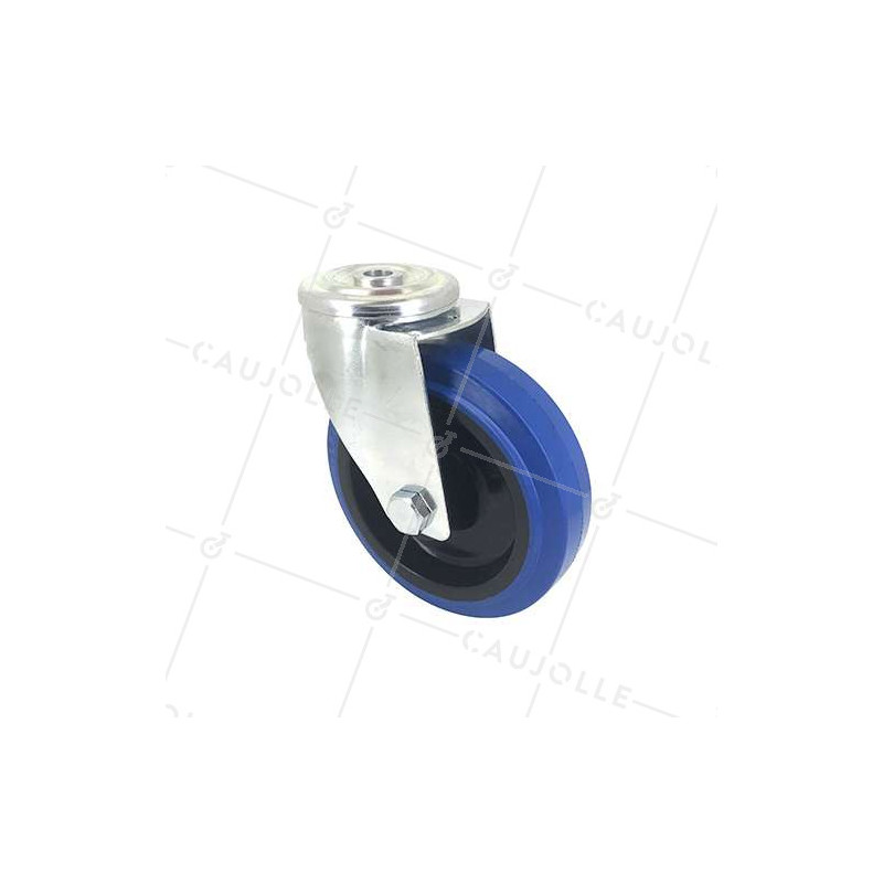 RUEDA CON ARO DE CAUCHO SUPERELÁSTICO Y UN DIÁMETRO DE 125 MM CARGA 130 KG - S06NS125