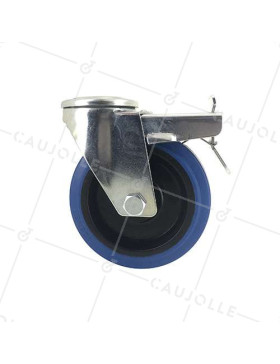 RUEDA CON ARO DE FRENO DE CAUCHO SUPERELÁSTICO Y UN DIÁMETRO DE 125 MM CARGA 130 KG - S06NS125AF