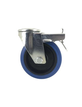 RUEDA CON ARO DE FRENO DE CAUCHO SUPERELÁSTICO Y UN DIÁMETRO DE 125 MM CARGA 130 KG - S06NS125AF