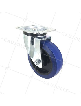 RUEDA INDUSTRIAL DE CAUCHO SUPERELÁSTICA, NO MANCHA, CON 160 MM DE DIÁMETRO, CARGA 200 KG - S74NS160 • Caujolle