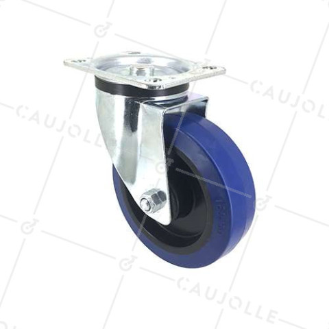 RUEDA INDUSTRIAL DE CAUCHO SUPERELÁSTICA, NO MANCHA, CON 160 MM DE DIÁMETRO, CARGA 200 KG - S74NS160 • Caujolle