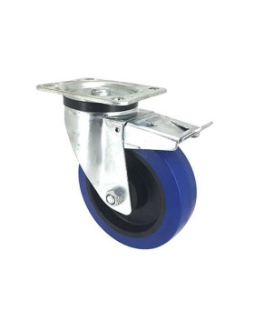 RUEDA INDUSTRIAL CON FRENO DE CAUCHO SUPERELÁSTICA, NO MANCHA, CON 160 MM DE DIÁMETRO, CARGA 200 KG - S74NS160AF