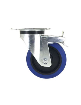 RUEDA INDUSTRIAL CON FRENO DE CAUCHO SUPERELÁSTICA, NO MANCHA, CON 160 MM DE DIÁMETRO, CARGA 200 KG - S74NS160AF