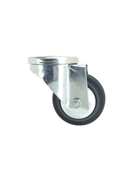 RUEDA CLÁSICA DE MANIPULACIÓN CON AGUJERO PASANTE DE CAUCHO, 80 MM DE DIÁMETRO, 65 KG DE CARGA, ORIFICIO DE 12 MM - S06C80