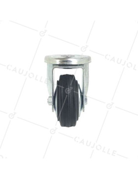 RUEDA CLÁSICA DE MANIPULACIÓN CON AGUJERO PASANTE DE CAUCHO, 80 MM DE DIÁMETRO, 65 KG DE CARGA, ORIFICIO DE 12 MM - S06C80