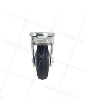 RUEDA CLÁSICA DE MANIPULACIÓN CON AGUJERO PASANTE Y FRENO DE CAUCHO, CON 100 MM DE DIÁMETRO, 100 KG DE CARGA -  S06C100LAF