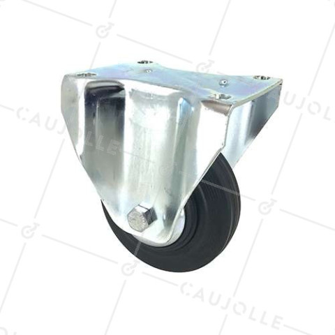 RUEDA FIJA INDUSTRIAL DE CAUCHO CON 125 MM DE DIÁMETRO, 200 KG DE CARGA - S75C125 • Caujolle