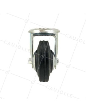 RUEDA INDUSTRIAL CON AGUJERO PASANTE, DE CAUCHO, DIÁMETRO DE 125 MM, CAPACIDAD DE CARGA DE 200 KG - S74OC125