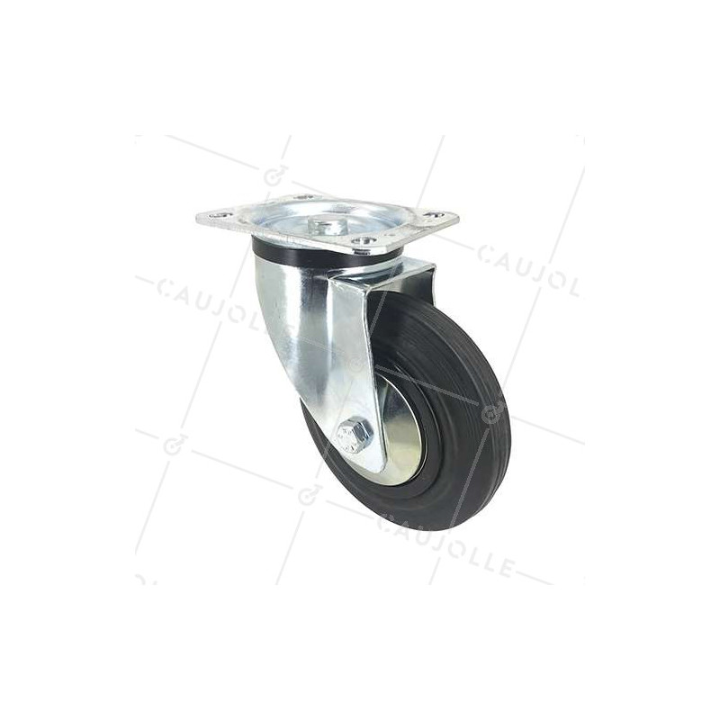 RUEDA GIRATORIA DE CAUCHO REFORZADA CON 160 MM DE DIÁMETRO, CARGA DE 200 KG - S74C160