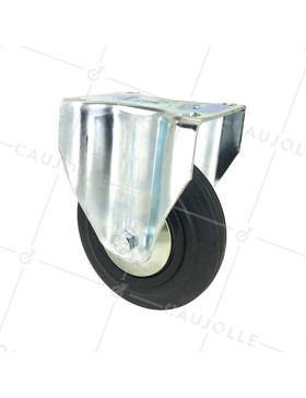 RUEDA INDUSTRIAL REFORZADA FIJA DE CAUCHO CON 160 MM DE DIÁMETRO, 200 KG DE CARGA - S75C160 • Caujolle