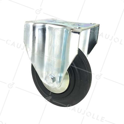 RUEDA INDUSTRIAL REFORZADA FIJA DE CAUCHO CON 160 MM DE DIÁMETRO, 200 KG DE CARGA - S75C160 • Caujolle