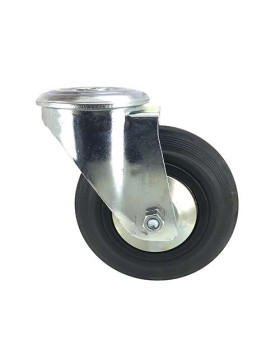 RUEDA INDUSTRIAL CON AGUJERO PASANTE, DE CAUCHO, DIÁMETRO DE 160 MM, CAPACIDAD DE CARGA DE 200 KG - S74OC160