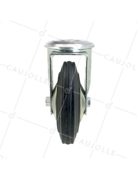 RUEDA INDUSTRIAL CON AGUJERO PASANTE, DE CAUCHO, DIÁMETRO DE 160 MM, CAPACIDAD DE CARGA DE 200 KG - S74OC160