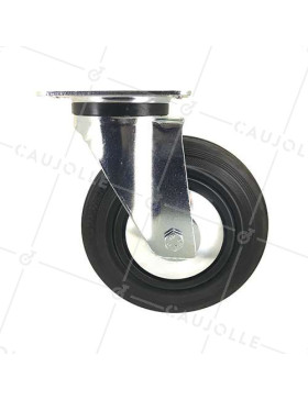 RUEDA INDUSTRIAL CON PLATINA DE CAUCHO, DIÁMETRO DE 200 MM, CAPACIDAD DE CARGA DE 200 KG - S74C200