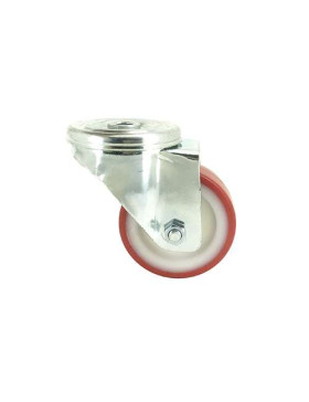 RUEDA DE MANTENIMIENTO CON AGUJERO PASANTE DE POLIURETANO ROJO Y DIÁMETRO DE 80 MM CARGA 100 KG - S06NP 80
