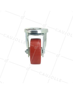 RUEDA DE MANTENIMIENTO CON AGUJERO PASANTE DE POLIURETANO ROJO Y DIÁMETRO DE 80 MM CARGA 100 KG - S06NP 80