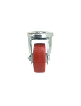 RUEDA DE MANTENIMIENTO CON AGUJERO PASANTE DE POLIURETANO ROJO Y DIÁMETRO DE 80 MM CARGA 100 KG - S06NP 80
