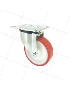 RUEDA DE MANIPULACIÓN DE POLIURETANO ANTIACEITES Y ANTIGRASAS CON 80 MM DE DIÁMETRO, CARGA DE 120 KG - S2NP 100 • Caujolle