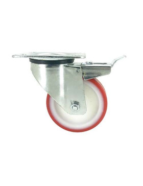 RUEDA DE MANIPULACIÓN CON FRENO, DE POLIURETANO ROJO, DIÁMETRO DE 100 MM, CAPACIDAD DE CARGA DE 120 KG - S2NP 100AF