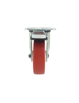 RUEDA DE MANIPULACIÓN CON FRENO, DE POLIURETANO ROJO, DIÁMETRO DE 100 MM, CAPACIDAD DE CARGA DE 120 KG - S2NP 100AF