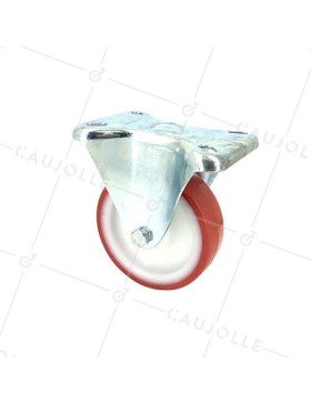 RUEDA DE MANIPULACIÓN FIJA DE ANTIACEITES Y ANTIGRASAS ROJA CON 100 MM DE DIÁMETRO, CARGA DE 120 KG - S7NP 100 • Caujolle