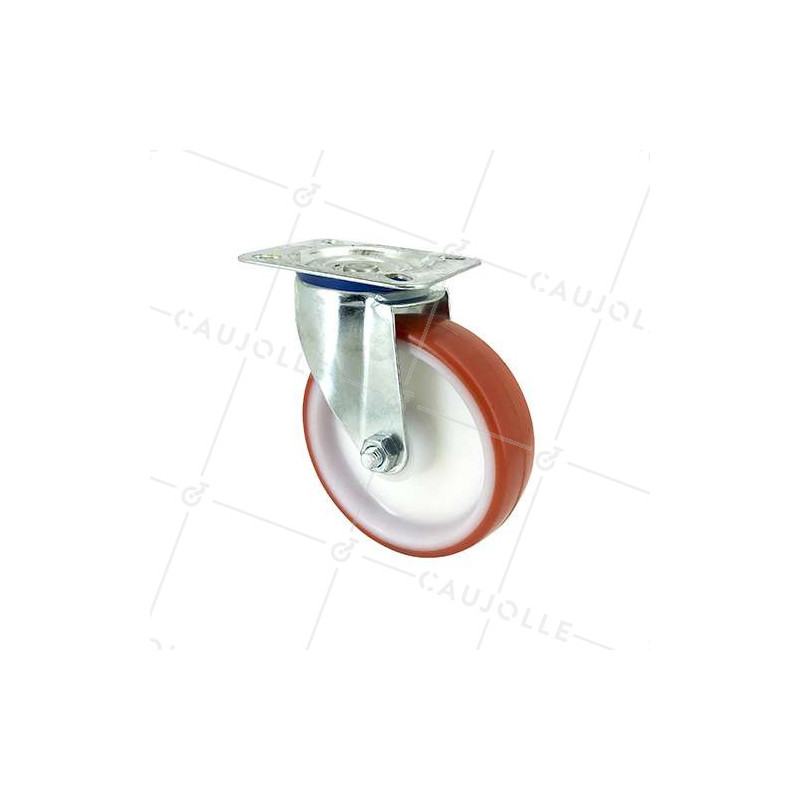 RUEDA DE MANUTENCIÓN DE POLIURETANO ROJO, DIÁMETRO DE 125 MM, CAPACIDAD DE CARGA DE 120 KG - S2NP 125