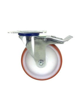 RUEDA DE MANUTENCIÓN CON FRENO DE POLIURETANO ROJO, 125 MM DE DIÁMETRO, CARGA 120 KG - S2NP 125AF