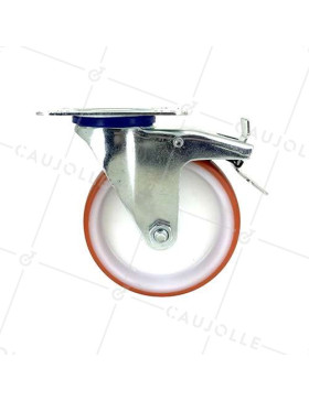 RUEDA DE MANUTENCIÓN CON FRENO DE POLIURETANO ROJO, 125 MM DE DIÁMETRO, CARGA 120 KG - S2NP 125AF