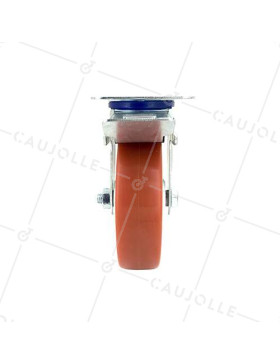 RUEDA DE MANUTENCIÓN CON FRENO DE POLIURETANO ROJO, 125 MM DE DIÁMETRO, CARGA 120 KG - S2NP 125AF