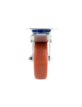 RUEDA DE MANUTENCIÓN CON FRENO DE POLIURETANO ROJO, 125 MM DE DIÁMETRO, CARGA 120 KG - S2NP 125AF