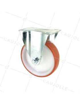 RUEDA DE MANIPULACIÓN FIJA DE POLIURETANO ROJO, DIÁMETRO DE 125 MM, CAPACIDAD DE CARGA DE 120 KG - S7NP 125 • Caujolle