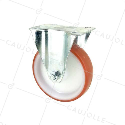 RUEDA DE MANIPULACIÓN FIJA DE POLIURETANO ROJO, DIÁMETRO DE 125 MM, CAPACIDAD DE CARGA DE 120 KG - S7NP 125 • Caujolle