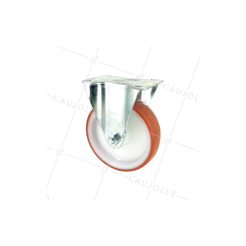 RUEDA DE MANIPULACIÓN FIJA DE POLIURETANO ROJO, DIÁMETRO DE 125 MM, CAPACIDAD DE CARGA DE 120 KG - S7NP 125