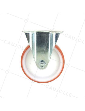 RUEDA DE MANIPULACIÓN FIJA DE POLIURETANO ROJO, DIÁMETRO DE 125 MM, CAPACIDAD DE CARGA DE 120 KG - S7NP 125