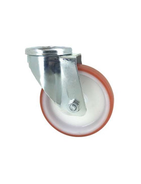 RUEDA DE MANIPULACIÓN CON AGUJERO PASANTE, DE POLIURETANO ROJO, DIÁMETRO DE 125 MM, CAPACIDAD DE CARGA DE 120 KG - S06NP 125