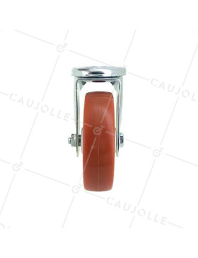 RUEDA DE MANIPULACIÓN CON AGUJERO PASANTE, DE POLIURETANO ROJO, DIÁMETRO DE 125 MM, CAPACIDAD DE CARGA DE 120 KG - S06NP 125
