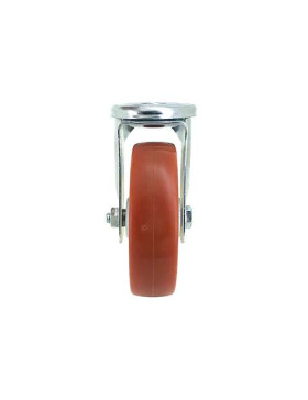 RUEDA DE MANIPULACIÓN CON AGUJERO PASANTE, DE POLIURETANO ROJO, DIÁMETRO DE 125 MM, CAPACIDAD DE CARGA DE 120 KG - S06NP 125