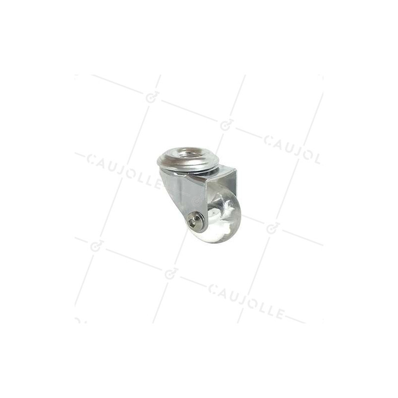 Rotante DISEÑO PIVOTANTE A Orificio de fijación TRANSPARENTE FLEXIBLE DIÁMETRO 35MM CARGA 35KG A FIJACIÓN DE 10 MM - S140TR 35O