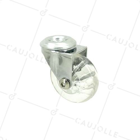 Rotante DISEÑO PIVOTANTE A Orificio de fijación TRANSPARENTE FLEXIBLE DIÁMETRO 50 MM CARGA 40KG A FIJACIÓN DE 10 MM - S140TR 50O • Caujolle