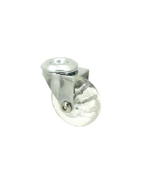 Rotante DISEÑO PIVOTANTE A Orificio de fijación TRANSPARENTE FLEXIBLE DIÁMETRO 50 MM CARGA 40KG A FIJACIÓN DE 10 MM - S140TR 50O